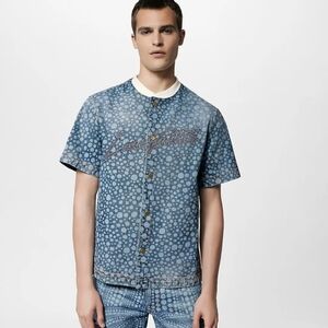 New! Louis Vuitton x Yayoi Kusama Infinity Dots Denim Shirt